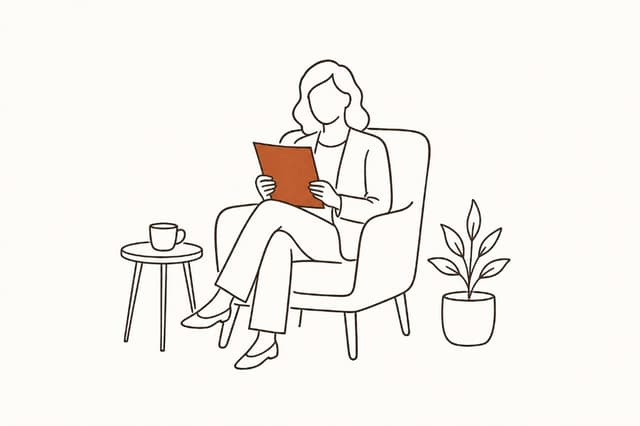 Therapist preparing for a session
