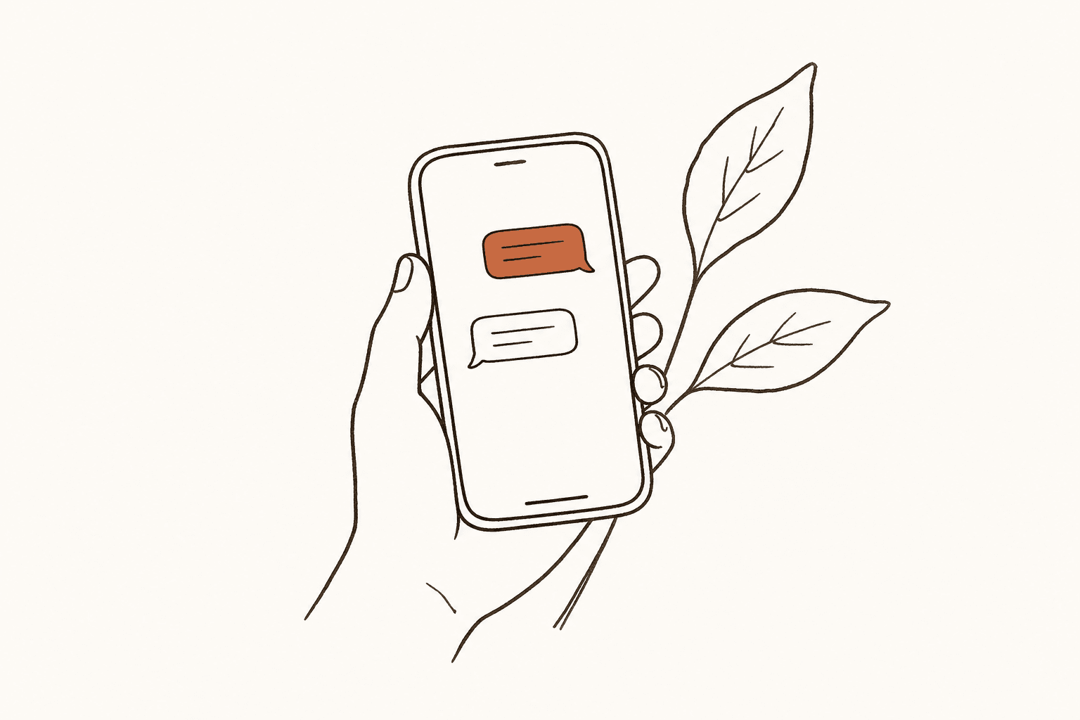 Support available on a phone between therapy sessions